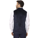 Veera Paridhaan Plain Chinese Collar Sleeveless Velvet Nehru Jacket-13