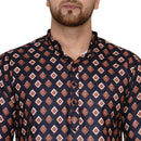 Veera Paridhaan Men's Cotton Printed Full Sleeve Short kurta-57