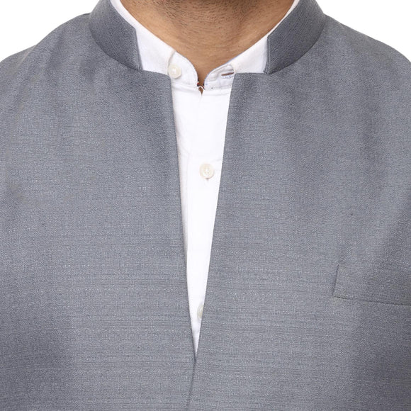 Veera Paridhaan Plain Chinese Collar Sleeveless Cotton Poly Waist Coat