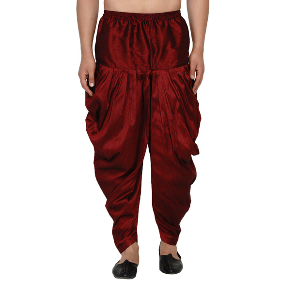 Veera Paridhan Ethnic Solid Maroon Dhoti for Men