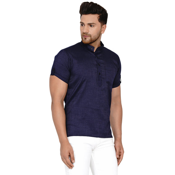 Veera Paridhaan Men's Rayon Half Sleeve Short kurta