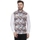 Veera Paridhaan Multi Print Pure cotton knitted Blue Nehru Jacket-7