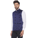 Veera Paridhaan Men's Velvet Satin Print Nehru Jacket-3