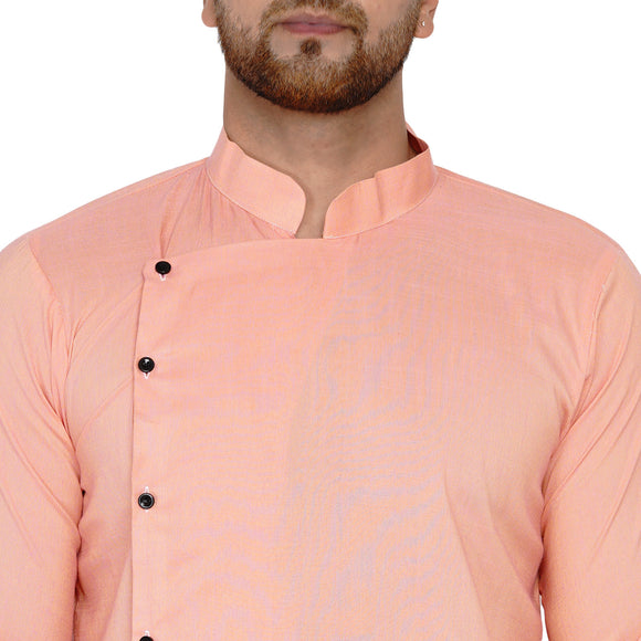 Veera Paridhaan Men's Rayon Side Pattern Full Sleeve long Straight kurta