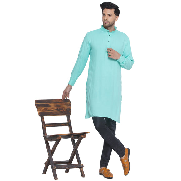Veera Paridhaan Solid Rayon Long Kurta for Men