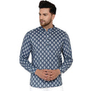 Veera Paridhaan Men's Cotton Sanganeri Printed Full Sleeve Short kurta-10