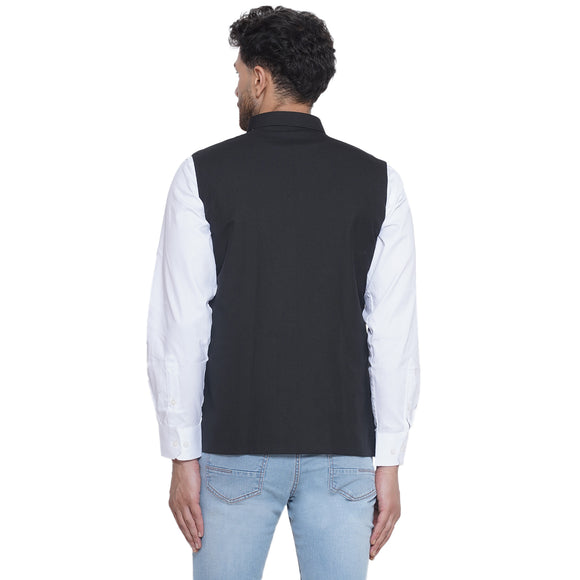 Veera Paridhaan Solid Slub Nehru Jacket for Men
