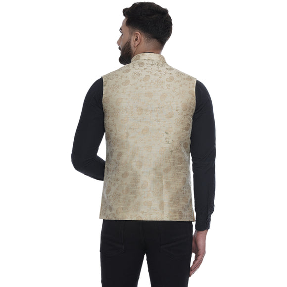 Veera Paridhaan  Jacquard Printed  Silk Nehru Jacket