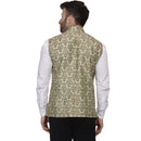 Veera Paridhaan Banarasi Jacquard Print Golden Nehru Jacket-32