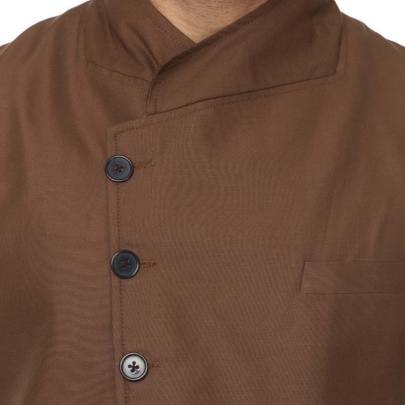 Veera Paridhaan Plain Chinese Collar Sleeveless Cotton Poly Nehru Jacket