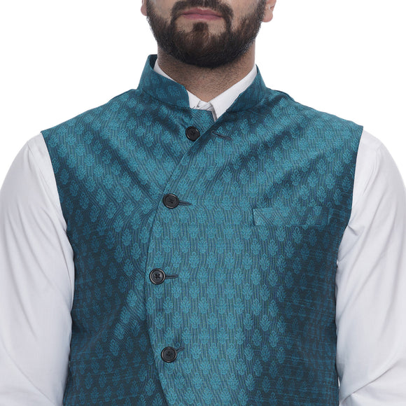 Veera Paridhaan  Jacquard Printed  Silk Nehru Jacket