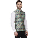 Veera Paridhaan Banarasi Jacquard Print Golden Nehru Jacket-20