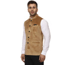 Veera Paridhaan Plain Chinese Collar Sleeveless Velvet Nehru Jacket-7