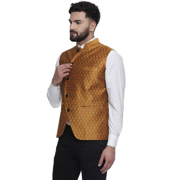 Veera Paridhaan  Jacquard Printed  Silk Nehru Jacket