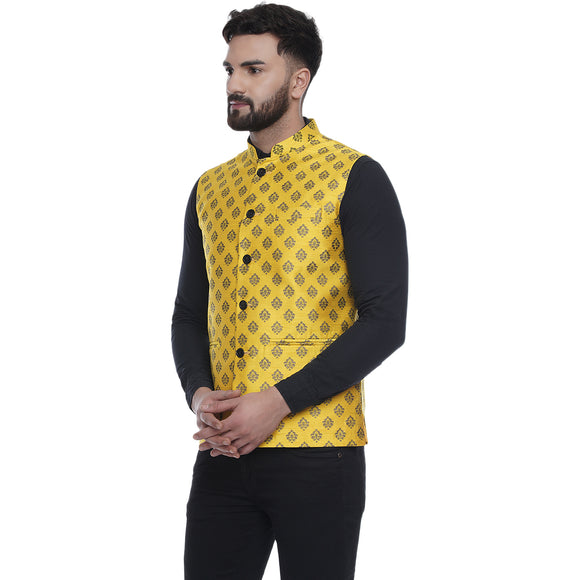 Veera Paridhaan  Jacquard Printed  Silk Nehru Jacket