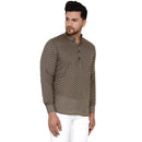 Veera Paridhaan Men's Cotton Sanganeri Printed Full Sleeve Short kurta-26