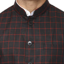 Veera Paridhaan Checkered Chinese Collar Sleeveless Cotton jute Nehru Jacket-12