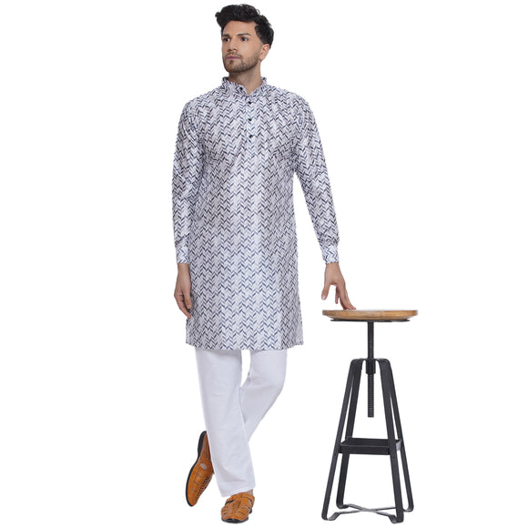 Veera Paridhaan Printed Jacquard Long Kurta for Men