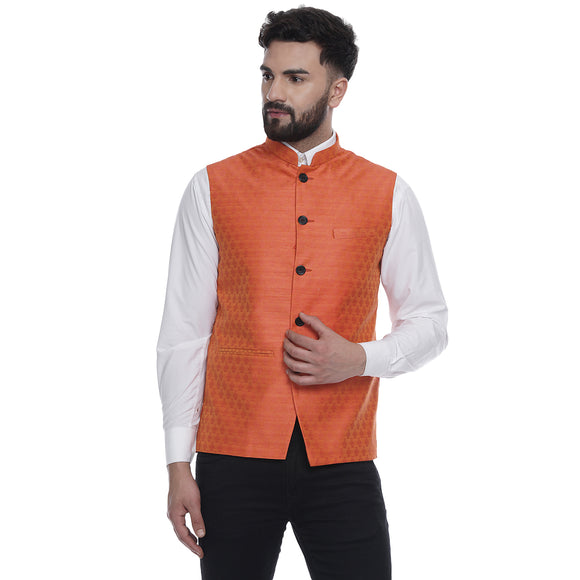 Veera Paridhaan  Jacquard Printed  Silk Nehru Jacket