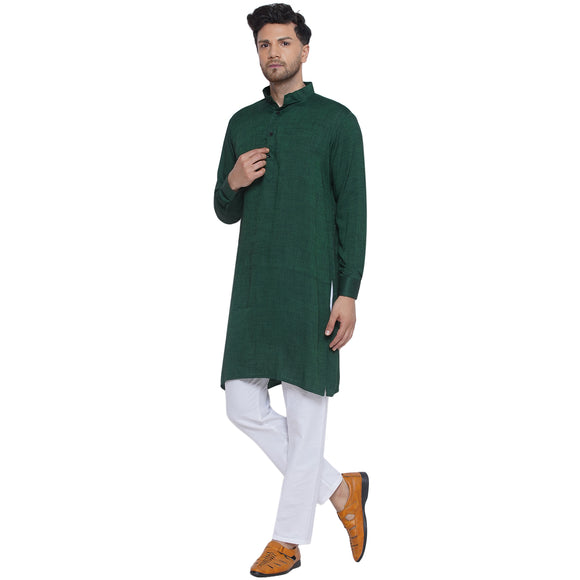 Veera Paridhaan Solid Rayon Long Kurta for Men