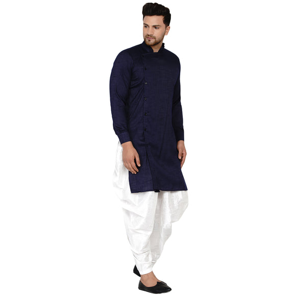 Veera Paridhaan Men's Rayon Side Pattern Full Sleeve long Straight kurta