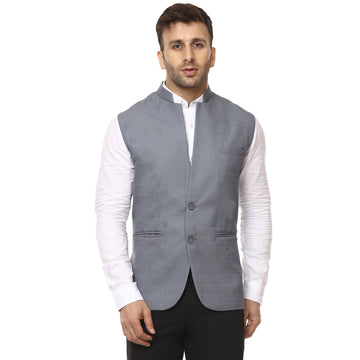 Veera Paridhaan Plain Chinese Collar Sleeveless Cotton Poly Waist Coat