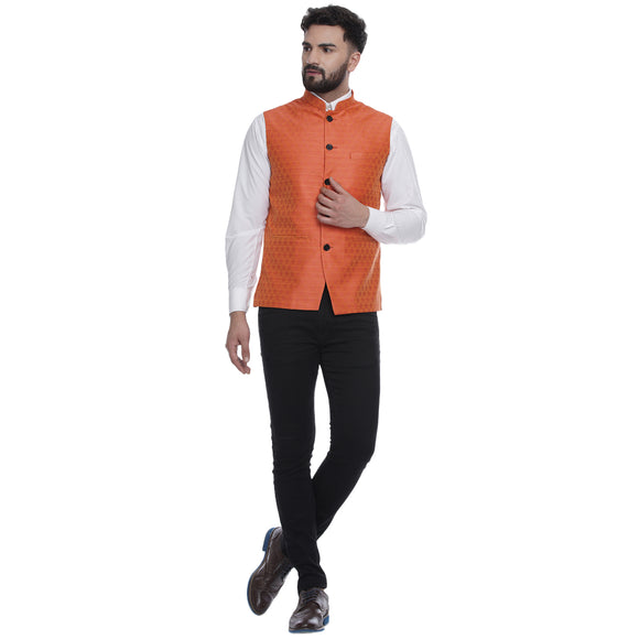 Veera Paridhaan  Jacquard Printed  Silk Nehru Jacket