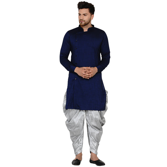 Veera Paridhaan Men's Rayon Side Pattern Full Sleeve long Straight kurta