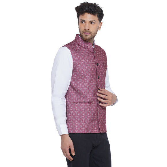 Veera Paridhaan Jacquard Printed Nehru Jacket for Men