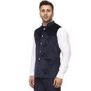 Veera Paridhaan Plain Chinese Collar Sleeveless Velvet Nehru Jacket-5