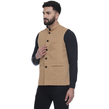Veera Paridhaan Brown Quilted Nehru Jacket - 0