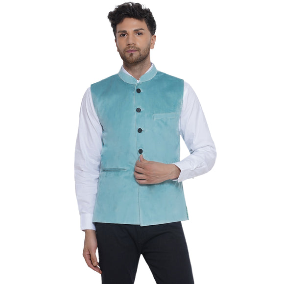 Veera Paridhaan Velvet Solid Nehru Jacket for Men