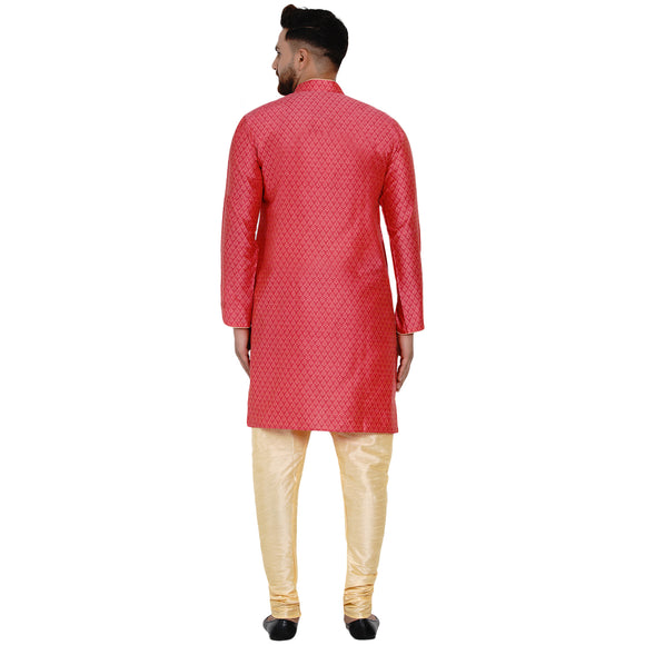 Veera Paridhaan Men's Ethnic Jacquard Full Sleeve Printed Long kurta Set