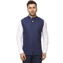 Veera Paridhaan Plain Chinese Collar Sleeveless Cotton Poly Nehru Jacket-1