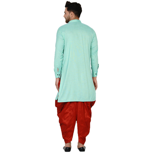 Veera Paridhaan Men's Rayon Side Pattern Full Sleeve long Straight kurta