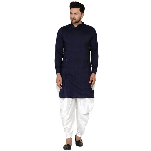 Veera Paridhaan Men's Rayon Side Pattern Full Sleeve long Straight kurta