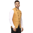 Veera Paridhaan Plain Chinese Collar Sleeveless Velvet Slub Nehru Jacket-3