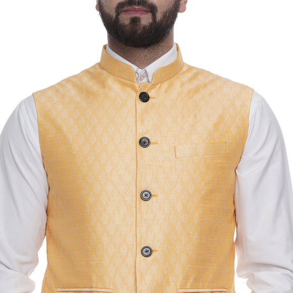 Veera Paridhaan  Jacquard Printed  Silk Nehru Jacket