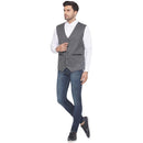 Veera Paridhaan Cotton Poly Striped Waist Coat for Men-8