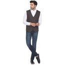 Veera Paridhaan Cotton Poly Striped Waist Coat for Men-5