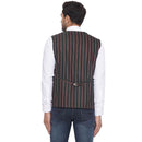 Veera Paridhaan Cotton Poly Striped Waist Coat for Men-4
